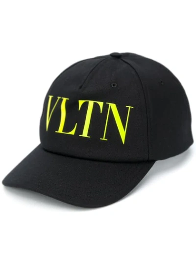 Shop Valentino Vltn-print Baseball Cap In Black