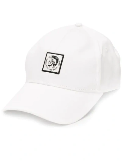 Shop Diesel Mohawk Logo Baseball Cap In White