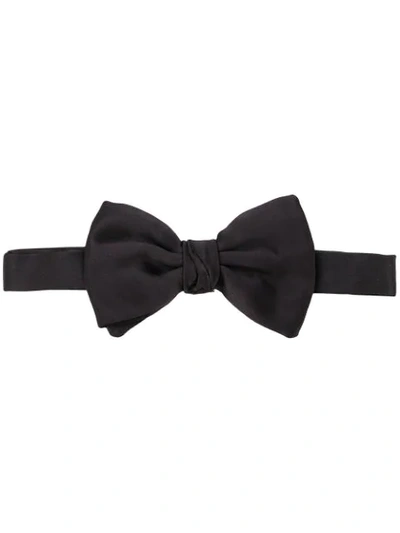 Shop Giorgio Armani Silk Bow Tie In Black