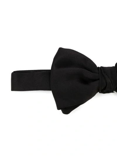 Giorgio Armani Metallic Dot Print Silk Bow Tie In Black