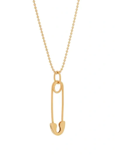 Shop True Rocks Safety Pin Pendant Necklace In Gold