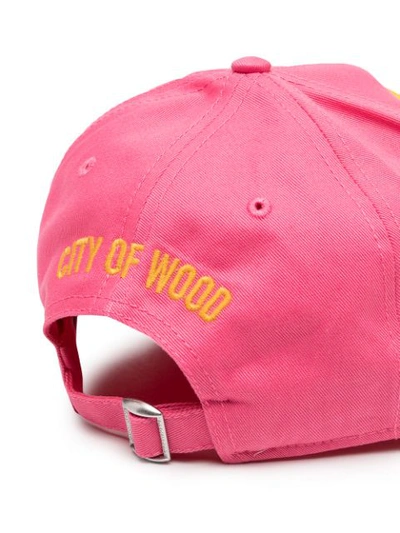 Shop Dsquared2 Embroidered Logo Cap In Pink