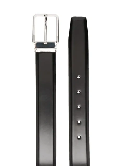 Santoni Square Buckle Belt In Black