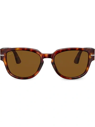 Shop Persol Tortoiseshell Frame Sunglasses In Brown