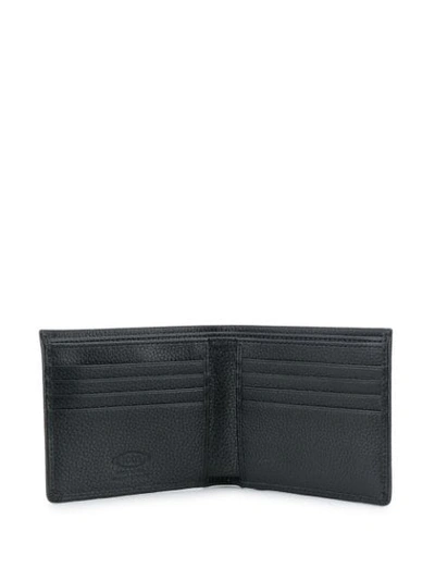 Shop Tod's Colour-contrast Stitched Wallet In Black