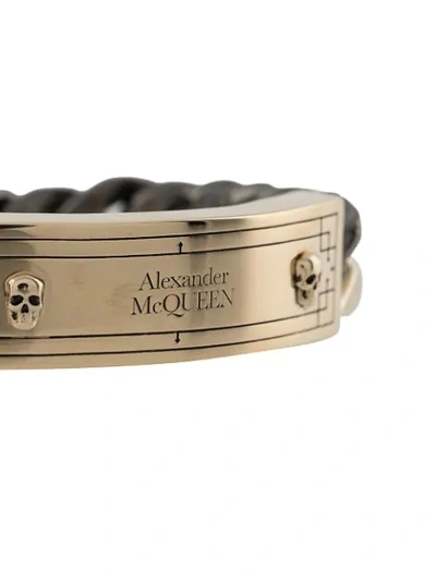 Shop Alexander Mcqueen Identity Chain Bracelet In Gold