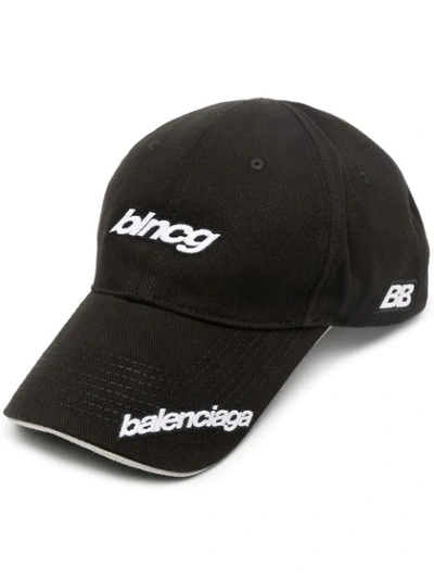 Shop Balenciaga Blncg Baseball Cap In Black