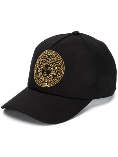 Shop Versace Medusa-motif Baseball Cap In Black