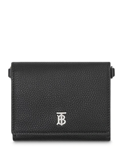 Shop Burberry Small Strap Wallet In Black