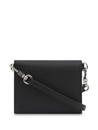 Shop Burberry Small Strap Wallet In Black