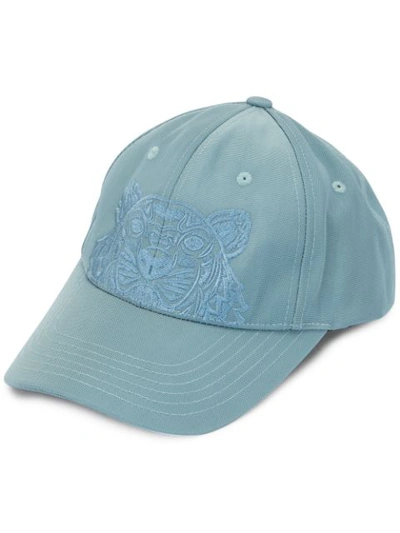 Shop Kenzo Tiger Embroidered Baseball Cap In Blue
