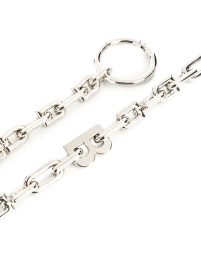 Shop Balenciaga B Chain Trouser Link In Silver