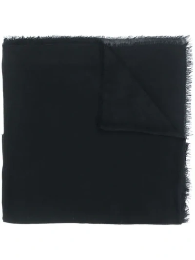 Shop Faliero Sarti Fringed Fine Knit Scarf In Black