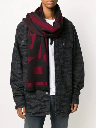 Shop Dsquared2 Logo Lettering Scarf In Red