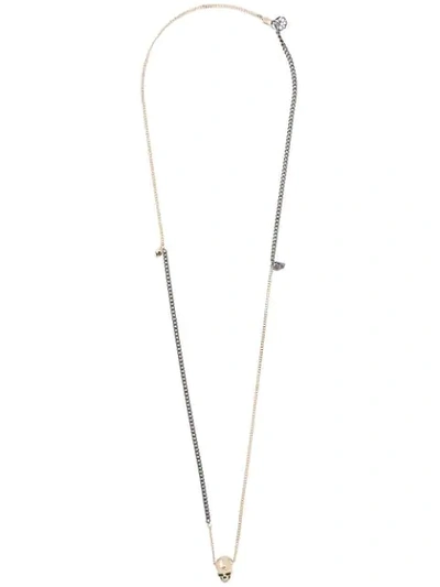 Shop Alexander Mcqueen Skull-pendant Chain Necklace In Gold