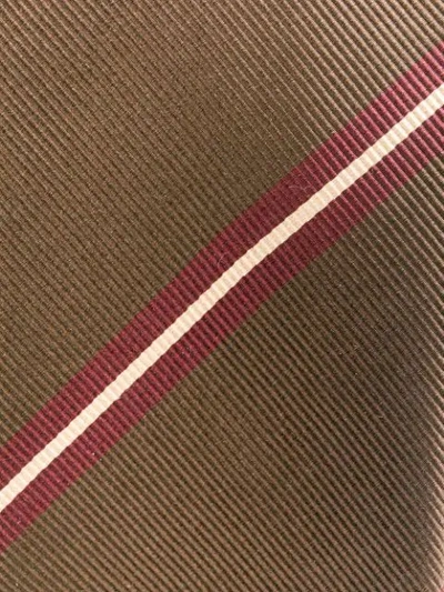 Lardini Striped Silk Tie In Brown