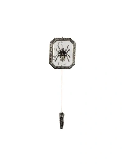 Shop Alexander Mcqueen Spider Brooch In Metallic