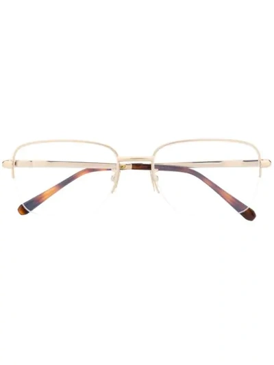 Shop Brioni Two-tone Square Frame Glasses In Gold