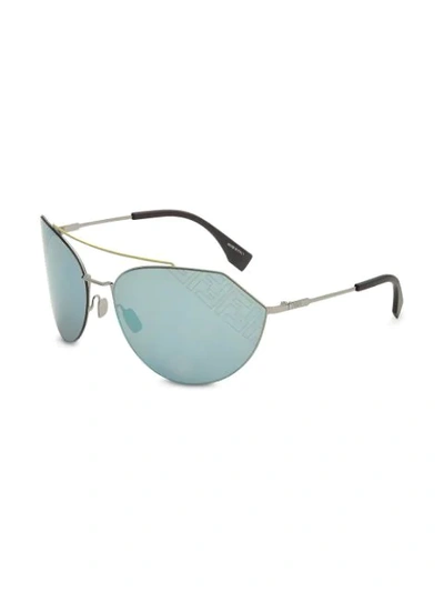 Shop Fendi Eyeline 2.0 Pilot Sunglasses In Black