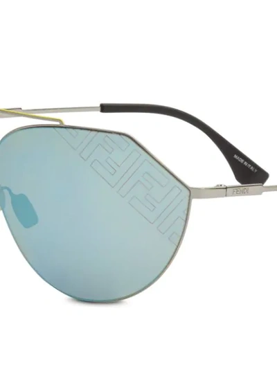 Shop Fendi Eyeline 2.0 Pilot Sunglasses In Black