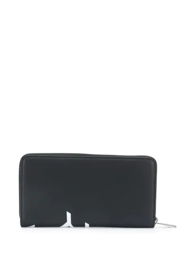 Shop Givenchy Refracted Logo Zip-around Wallet In Black