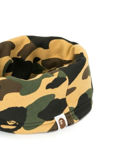 Shop A Bathing Ape Camouflage Print Scarf In Yellow