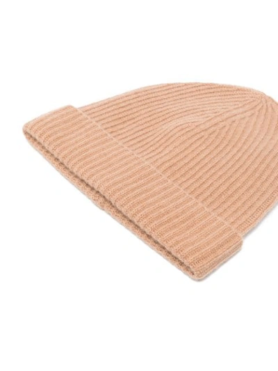 Shop Jil Sander Ribbed Cashmere Beanie In Neutrals