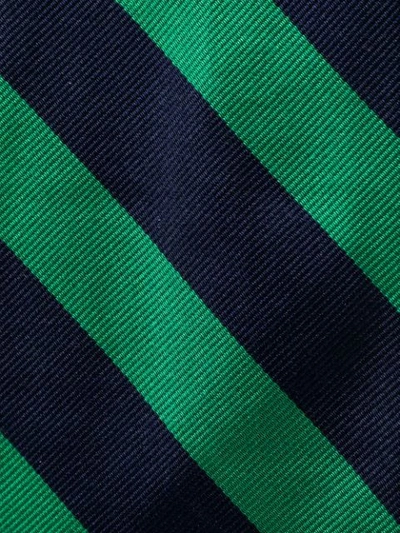 Shop Polo Ralph Lauren Striped Silk Narrow Tie In Blue
