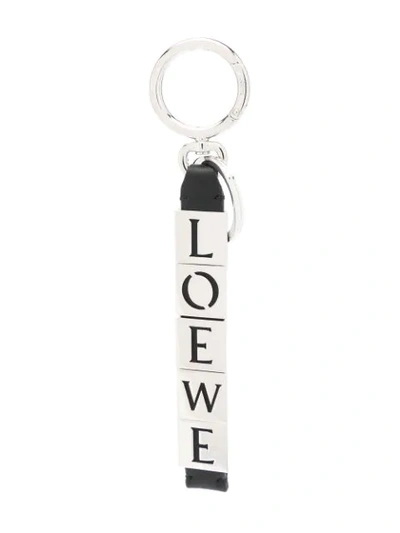 Shop Loewe Metallic Logo Keyring In Black