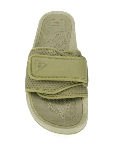 Shop Adidas Originals By Pharrell Williams X Pharrell Williams Touch-strap Slides In Green