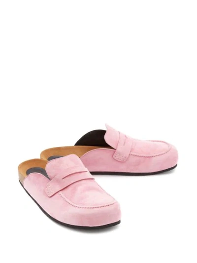 Shop Jw Anderson Suede Loafer Mules In Pink