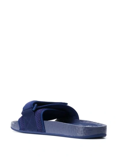 Shop Adidas Originals By Pharrell Williams X Pharrell Williams Logo Touch-strap Slides In Blue