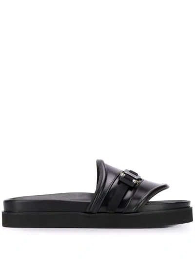 Shop Alyx Rollercoaster Buckle Slides In Black