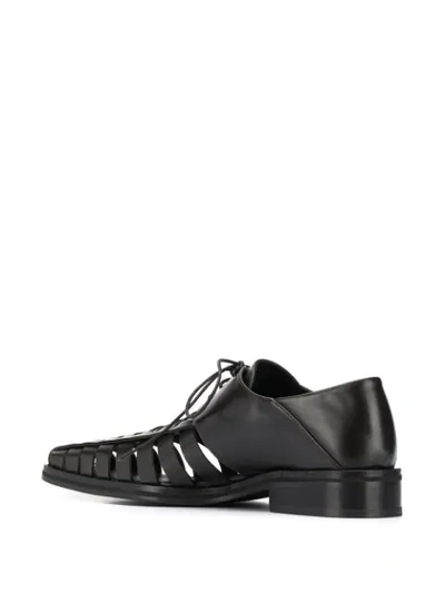 Shop Martine Rose Gladiator Style Leather Oxford Shoes In Black