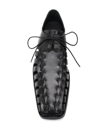 Shop Martine Rose Gladiator Style Leather Oxford Shoes In Black
