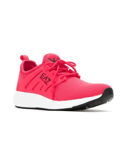 Shop Ea7 Lace-up Sneakers In Pink