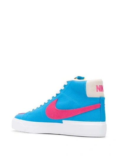 Shop Nike Sb Blazer Mid Edge Sneakers In Blue