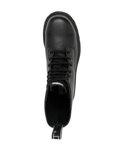 Shop Cult Bolt Leather Combat Boots In Black