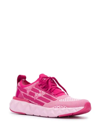 Shop Ea7 Sock-style Jogging Sneakers In Pink
