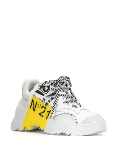 Shop N°21 Billy Lace-up Sneakers In White