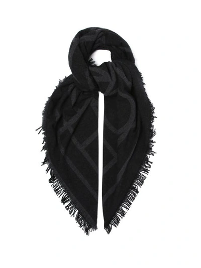 Monogram jacquard wool scarf camel – Totême