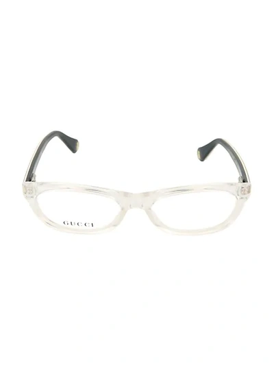 Shop Gucci Girl's 46mm Oval Optical Glasses In Crystal