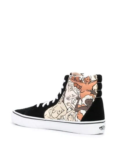 Vans Printed Panel Sneakers In Black