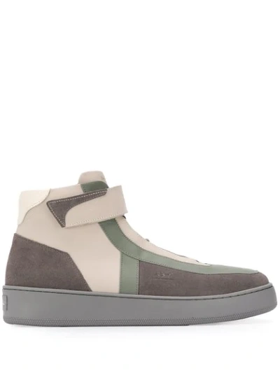 CONTRAST-PANEL HIGH-TOP TRAINERS