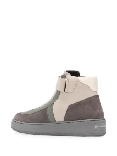Shop A-cold-wall* Contrast-panel High-top Trainers In Grey