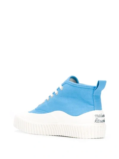 Shop Maison Kitsuné Fox Patch High-top Sneakers In Blue