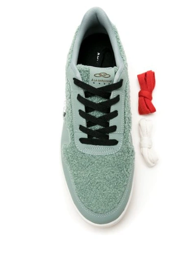 Shop À La Garçonne Skid Fur Sneakers In Green