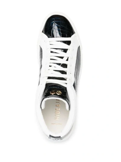 Shop Hide & Jack X Mesut Özil The Cage Leather Sneakers In Blue