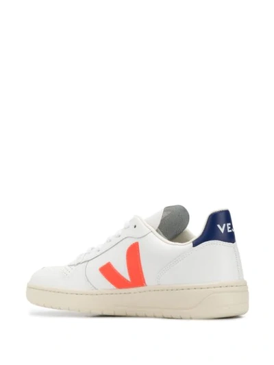 Shop Veja V-10 Low Top Sneakers In White