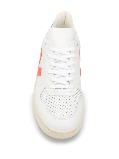 Shop Veja V-10 Low Top Sneakers In White